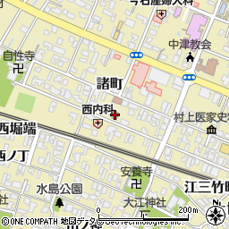 中津新魚町郵便局 ＡＴＭ周辺の地図