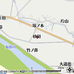 徳島県海部郡海陽町多良砂田周辺の地図
