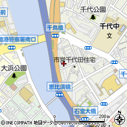 福岡市営博多千代住宅２棟周辺の地図