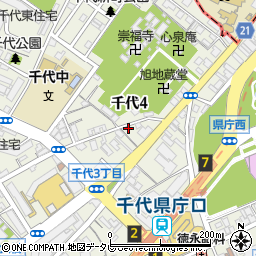 福岡県福岡市博多区千代周辺の地図