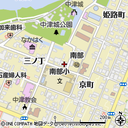 中津カトリック教会周辺の地図