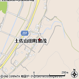高知県香美市土佐山田町加茂周辺の地図