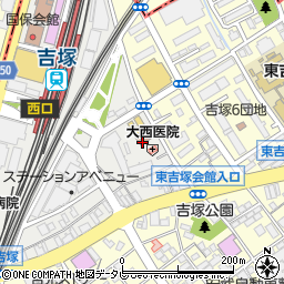 福岡市立空港周辺共同利用会館東吉塚会館周辺の地図