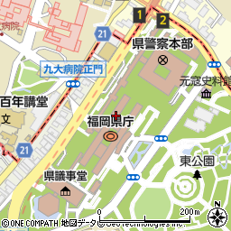 福岡県庁 食堂周辺の地図
