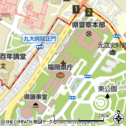 福岡県庁　建築都市部契約室担当者席周辺の地図