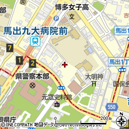 福岡県高等学校教職員組合　福岡東支部　福岡南支部周辺の地図
