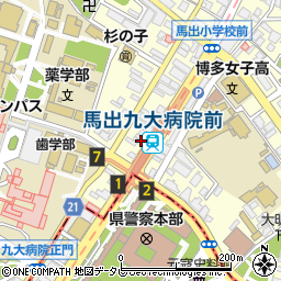 福岡県福岡市東区馬出2丁目2-53周辺の地図
