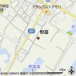 福岡県豊前市恒富周辺の地図