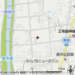 福岡県飯塚市楽市周辺の地図