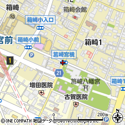 箱崎宮横周辺の地図