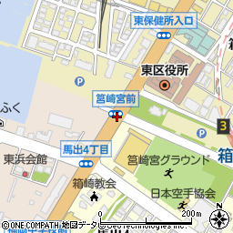 箱崎宮前周辺の地図