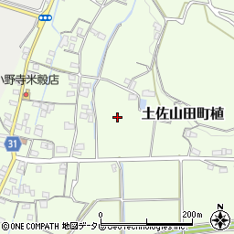 高知県香美市土佐山田町植周辺の地図