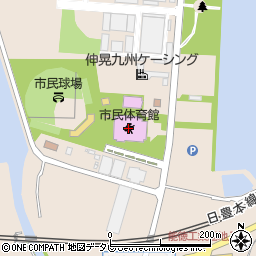 豊前市民体育館周辺の地図