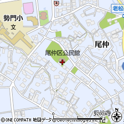 尾仲区公民館周辺の地図