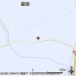 徳島県海部郡海陽町富田西澤周辺の地図