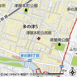 津屋本町公民館周辺の地図