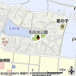 毛田池公園トイレ周辺の地図