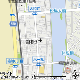 福岡県福岡市東区筥松周辺の地図