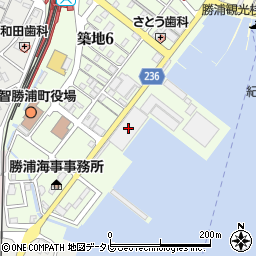 勝浦漁協地方卸売市場周辺の地図