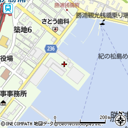 和歌山県漁連勝浦市場周辺の地図