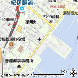 和歌山県東牟婁郡那智勝浦町築地周辺の地図