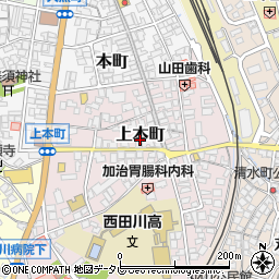 福岡県田川市上本町周辺の地図
