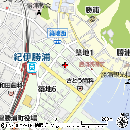 和歌山県東牟婁郡那智勝浦町築地3丁目周辺の地図