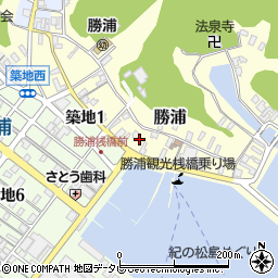 碧き島の宿熊野別邸中の島駐車場周辺の地図