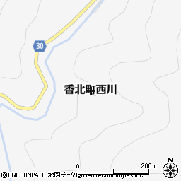 高知県香美市香北町西川周辺の地図