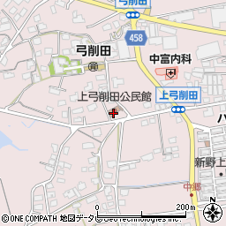 上弓削田公民館周辺の地図