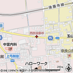 西鉄後藤寺周辺の地図
