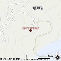 明戸岩集落終点周辺の地図