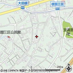 福岡県飯塚市枝国周辺の地図