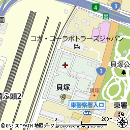 福岡県福岡市東区貝塚団地周辺の地図