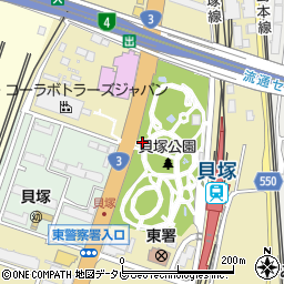 貝塚公園トイレ周辺の地図