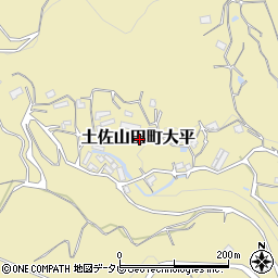 高知県香美市土佐山田町大平周辺の地図