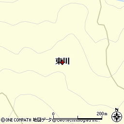 愛媛県久万高原町（上浮穴郡）東川周辺の地図