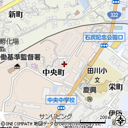 福岡県田川市中央町周辺の地図