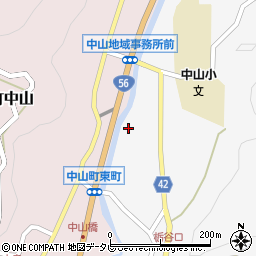 愛媛県伊予市中山町出渕東町周辺の地図