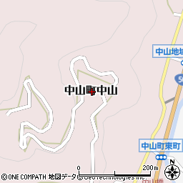 愛媛県伊予市中山町中山周辺の地図