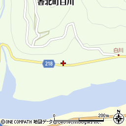 高知県香美市香北町白川225周辺の地図