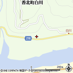 高知県香美市香北町白川215周辺の地図