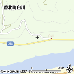高知県香美市香北町白川168周辺の地図