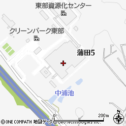 福岡市役所環境局関係機関等　株式会社福岡クリーンエナジー・東部工場周辺の地図