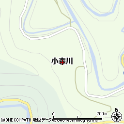 和歌山県古座川町（東牟婁郡）小森川周辺の地図
