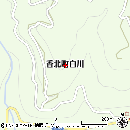 高知県香美市香北町白川周辺の地図
