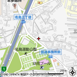 福岡ヤクルト販売名島センター周辺の地図