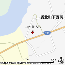 高知県香美市香北町下野尻212周辺の地図