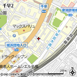 福岡市有料自転車駐車場　千早駅南自転車駐車場周辺の地図
