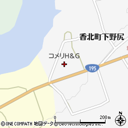 コメリハード＆グリーン香北店周辺の地図